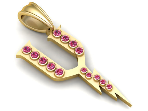GOLDEN ALPHABET Y PENDANT 3D PRINTABLE MODEL 3D 모델