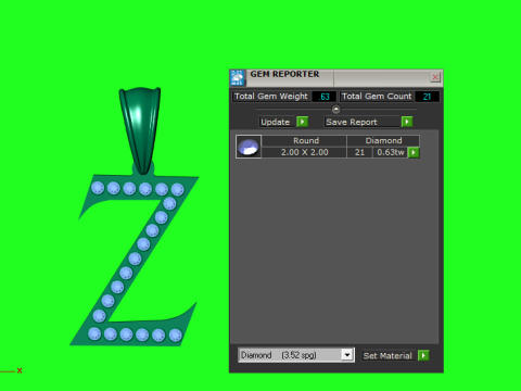 GOLDEN ALPHABET Z PENDANT 3D PRINTABLE MODEL 3Dモデル