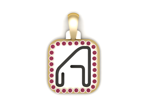 PRECIOUS ALPHABET A PENDANT 3D PRINTABLE MODEL Modèle 3D