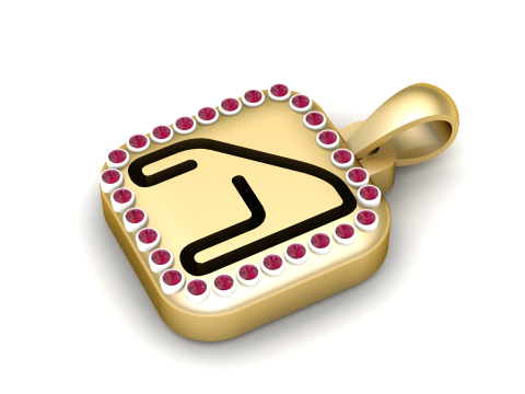 PRECIOUS ALPHABET A PENDANT 3D PRINTABLE MODEL 3D Model