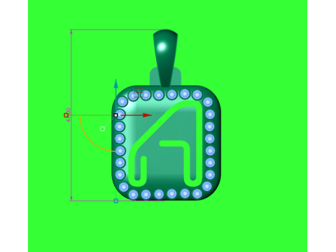PRECIOUS ALPHABET A PENDANT 3D PRINTABLE MODEL 3D Model