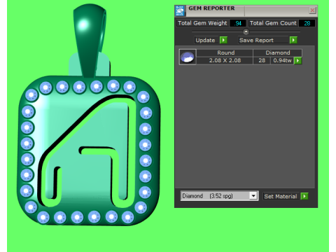 PRECIOUS ALPHABET A PENDANT 3D PRINTABLE MODEL 3D Model