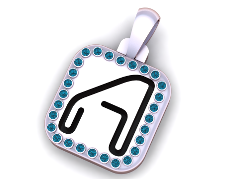 PRECIOUS ALPHABET A PENDANT 3D PRINTABLE MODEL 3D Model