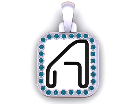PRECIOUS ALPHABET A PENDANT 3D PRINTABLE MODEL 3D Model