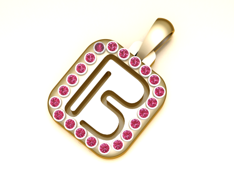 PRECIOUS ALPHABET B PENDANT 3D PRINTABLE MODEL 3D Model