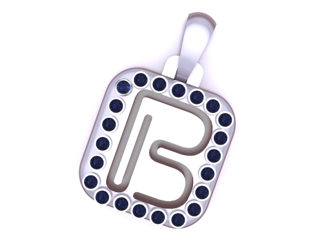 PRECIOUS ALPHABET B PENDANT 3D PRINTABLE MODEL 3D Model