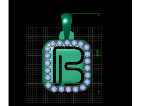PRECIOUS ALPHABET B PENDANT 3D PRINTABLE MODEL 3D Model