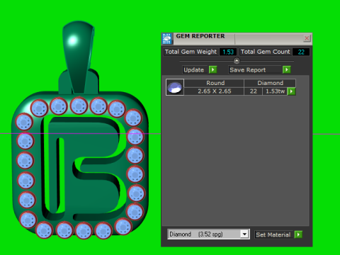 PRECIOUS ALPHABET B PENDANT 3D PRINTABLE MODEL 3D Model