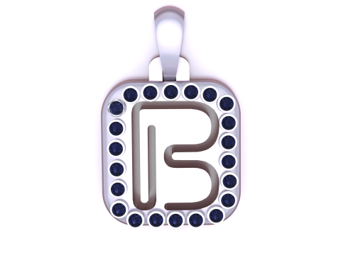 PRECIOUS ALPHABET B PENDANT 3D PRINTABLE MODEL 3D Model