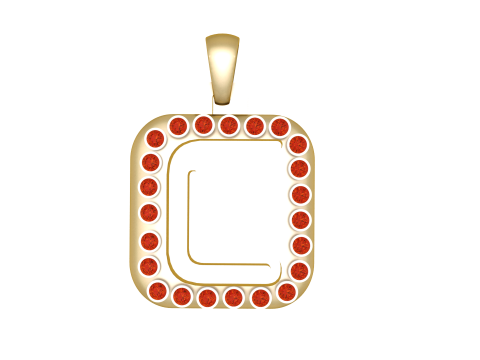 PRECIOUS ALPHABET C PENDANT 3D PRINTABLE MODEL Modèle 3D