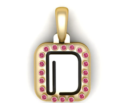 ДОРОГОЦІННА 3D-ПІДВІСНА МОДЕЛЬ АЛФАВІТУ D ДЛЯ ДРУКУ 3D Модель