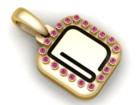 PRECIOUS ALPHABET D PENDANT 3D PRINTABLE MODEL 3D Модель