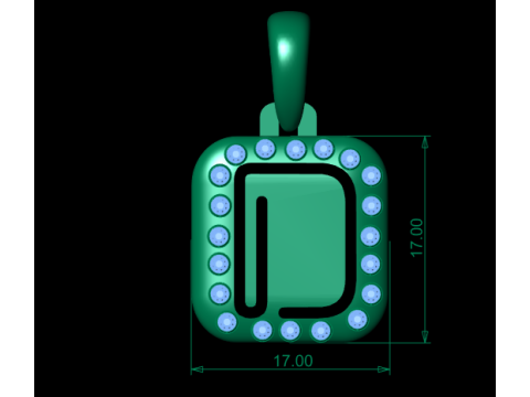 PRECIOUS ALPHABET D PENDANT 3D PRINTABLE MODEL 3D Модель