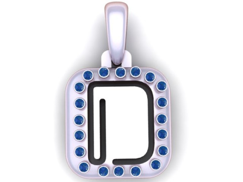 PRECIOUS ALPHABET D PENDANT 3D PRINTABLE MODEL 3D Модель