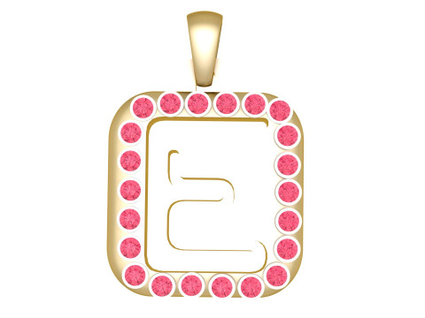 PRECIOUS ALPHABET E PENDANT 3D PRINTABLE MODEL 3Dモデル