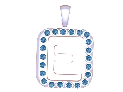 PRECIOUS ALPHABET E PENDANT 3D PRINTABLE MODEL Model 3D