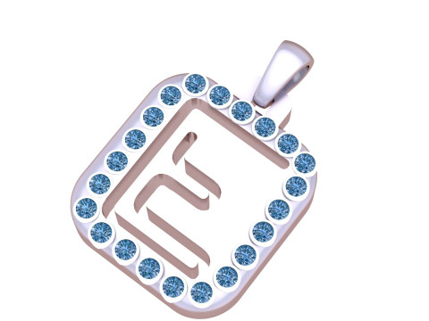 PRECIOUS ALPHABET E PENDANT 3D PRINTABLE MODEL Model 3D