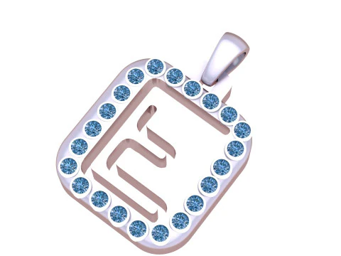 PRECIOUS ALPHABET E PENDANT 3D PRINTABLE MODEL 3D Model