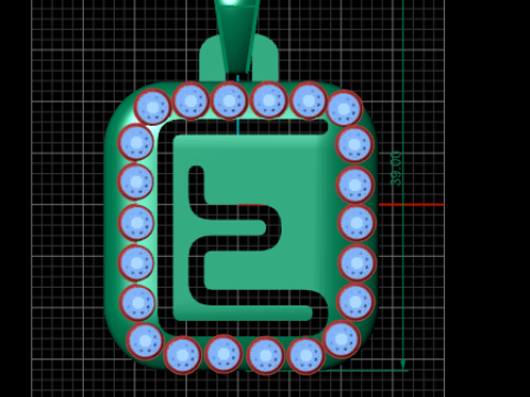 PRECIOUS ALPHABET E PENDANT 3D PRINTABLE MODEL Model 3D