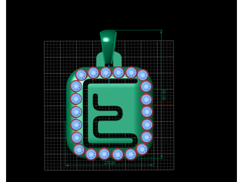 PRECIOUS ALPHABET E PENDANT 3D PRINTABLE MODEL Model 3D