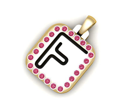 PRECIOUS ALPHABET F PENDANT 3D PRINTABLE MODEL 3D Model