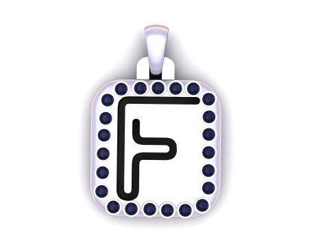 PRECIOUS ALPHABET F PENDANT 3D PRINTABLE MODEL 3D Model