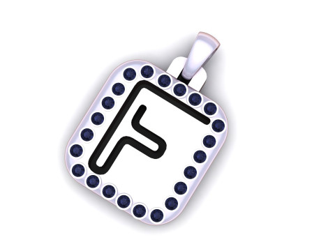 PRECIOUS ALPHABET F PENDANT 3D PRINTABLE MODEL 3D Model