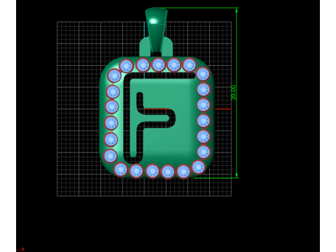 PRECIOUS ALPHABET F PENDANT 3D PRINTABLE MODEL 3D Model