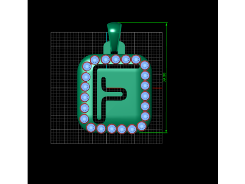 PRECIOUS ALPHABET F PENDANT 3D PRINTABLE MODEL 3D Model