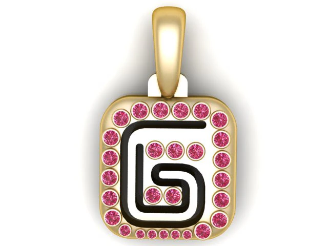 PRECIOUS ALPHABET G PENDANT 3D PRINTABLE MODEL 3D Model .c4d .max .obj .3ds .fbx .stl .blend