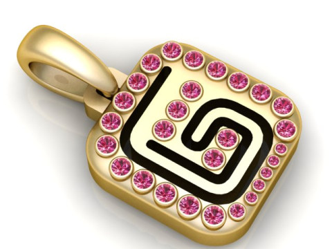 PRECIOUS ALPHABET G PENDANT 3D PRINTABLE MODEL Model 3D