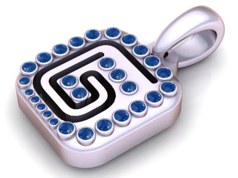 PRECIOUS ALPHABET G PENDANT 3D PRINTABLE MODEL 3D Model