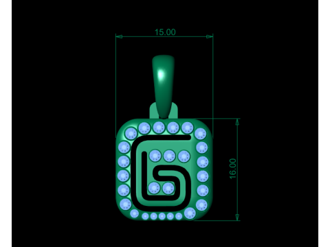 PRECIOUS ALPHABET G PENDANT 3D PRINTABLE MODEL Model 3D