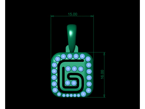 PRECIOUS ALPHABET G PENDANT 3D PRINTABLE MODEL 3D Model