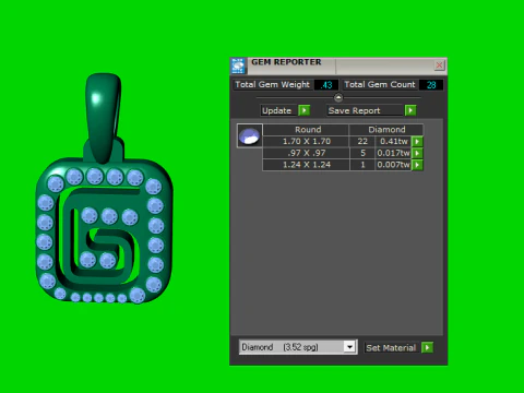 PRECIOUS ALPHABET G PENDANT 3D PRINTABLE MODEL 3D Model