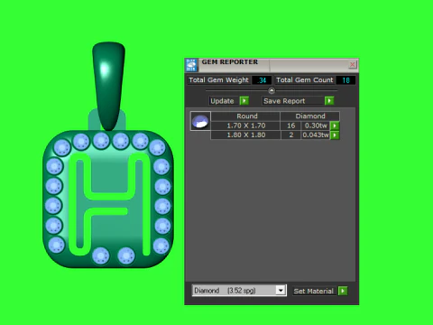 PRECIOUS ALPHABET H PENDANT 3D PRINTABLE MODEL 3D Model