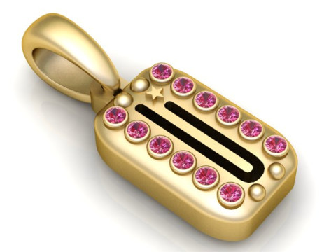 PRECIOUS ALPHABET I PENDANT 3D PRINTABLE MODEL 3D Модель