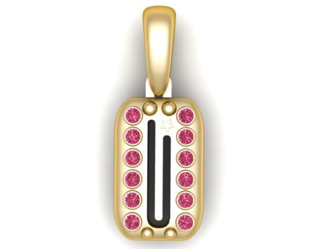 PRECIOUS ALPHABET I PENDANT 3D PRINTABLE MODEL 3D 모델