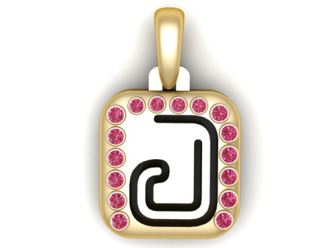 PRECIOUS ALPHABET J PENDANT 3D PRINTABLE MODEL Modelo 3D