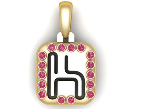 PRECIOUS ALPHABET K PENDANT 3D PRINTABLE MODEL Model 3D