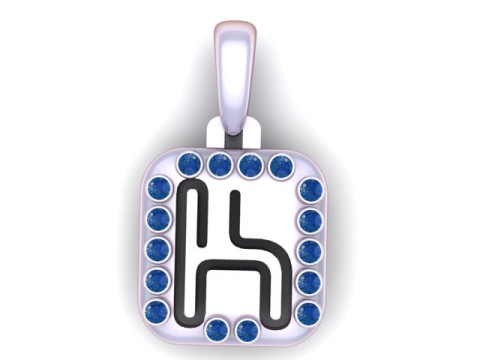 PRECIOUS ALPHABET K PENDANT 3D PRINTABLE MODEL 3D मॉडल