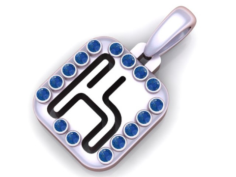 PRECIOUS ALPHABET K PENDANT 3D PRINTABLE MODEL 3D मॉडल