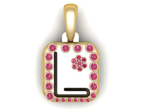 PRECIOUS ALPHABET L PENDANT 3D PRINTABLE MODEL 3D Model