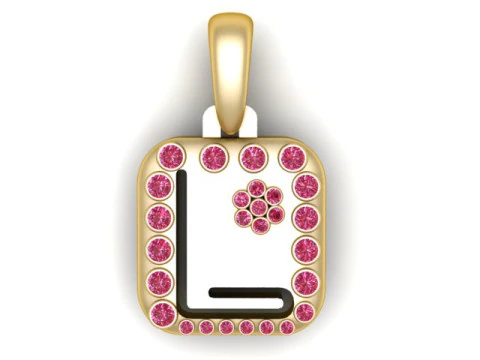 ДОРОГОЦІННА 3D-ПІДВІСНА МОДЕЛЬ АЛФАВІТУ L ДЛЯ ДРУКУ 3D Модель