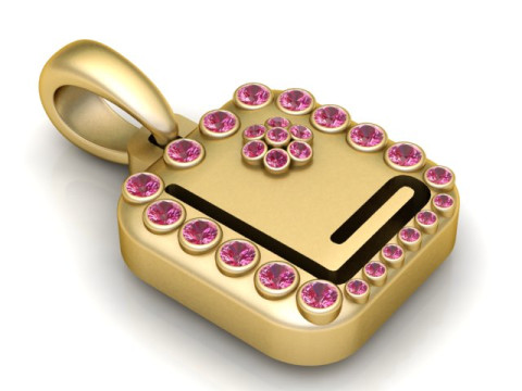 PRECIOUS ALPHABET L PENDANT 3D PRINTABLE MODEL 3D 모델