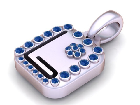 PRECIOUS ALPHABET L PENDANT 3D PRINTABLE MODEL 3D 모델