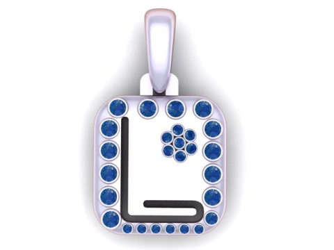 PRECIOUS ALPHABET L PENDANT 3D PRINTABLE MODEL 3D 모델