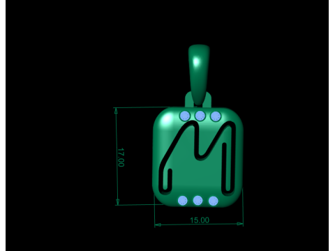 PRECIOUS ALPHABET M PENDANT 3D PRINTABLE MODEL Model 3D