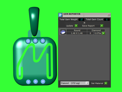 PRECIOUS ALPHABET M PENDANT 3D PRINTABLE MODEL Model 3D