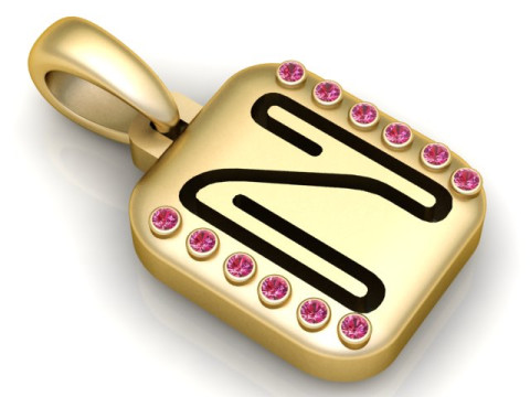 PRECIOUS ALPHABET N PENDANT 3D PRINTABLE MODEL Modello 3D